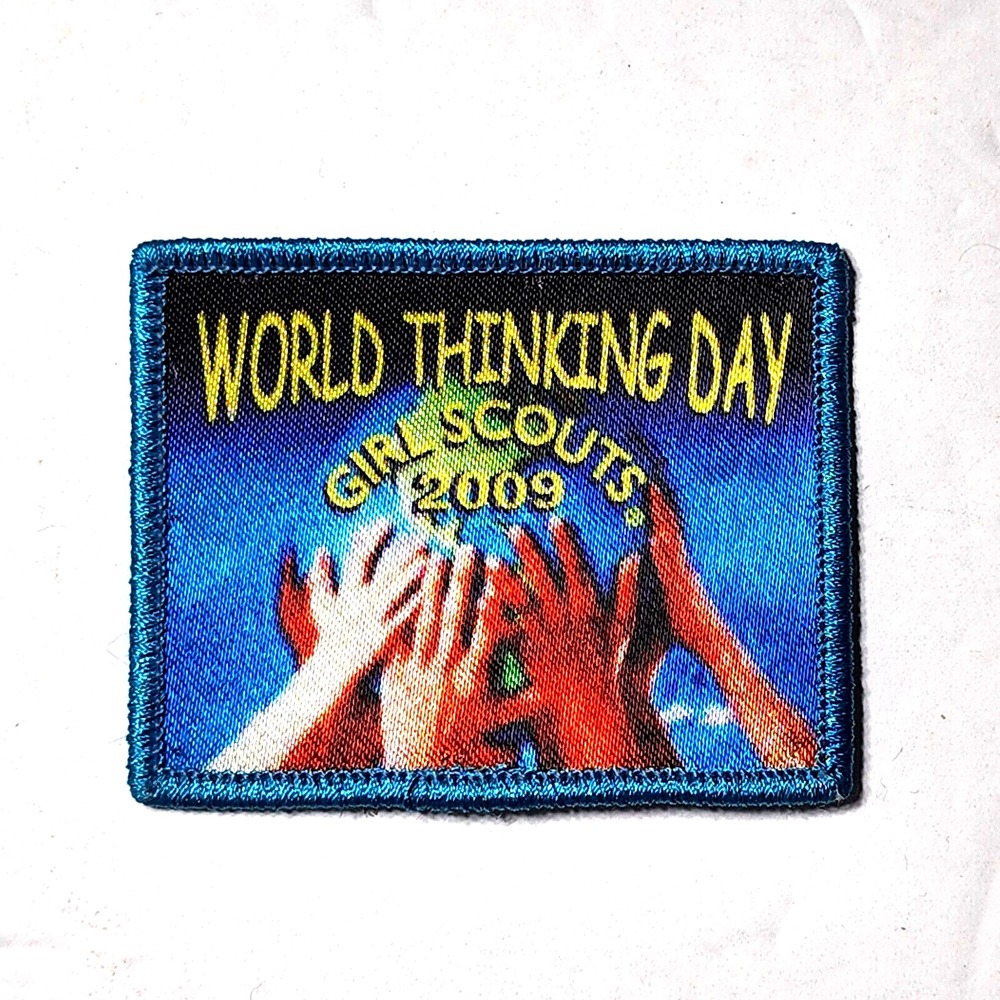 Girl Scouts Patch World Thinking Day 2009 Rectangle 2 3/4" x 2 1/8"